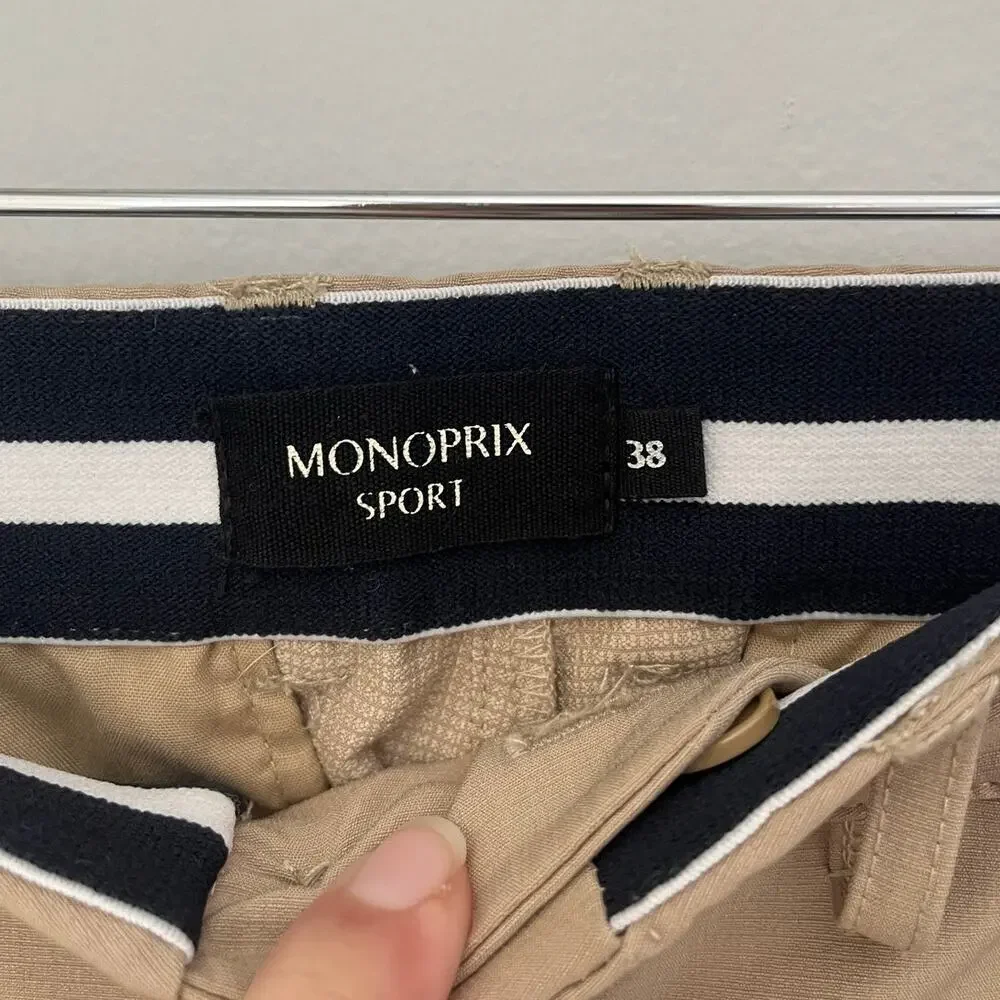 Monoprix Sport Golf Pants Stretch Performance Pockets Zip Preppy France Size 38